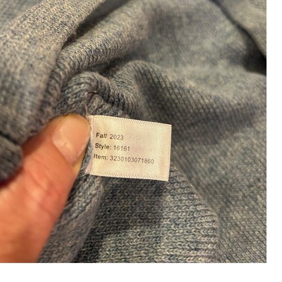 MARINE LAYER Heather Blue Merino Wool Blend Short Sleeve Sweater Tee Size Large - Picture 8 of 10